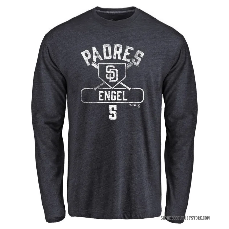 Adam Engel Men's Navy San Diego Padres Base Runner Long Sleeve T-Shirt -