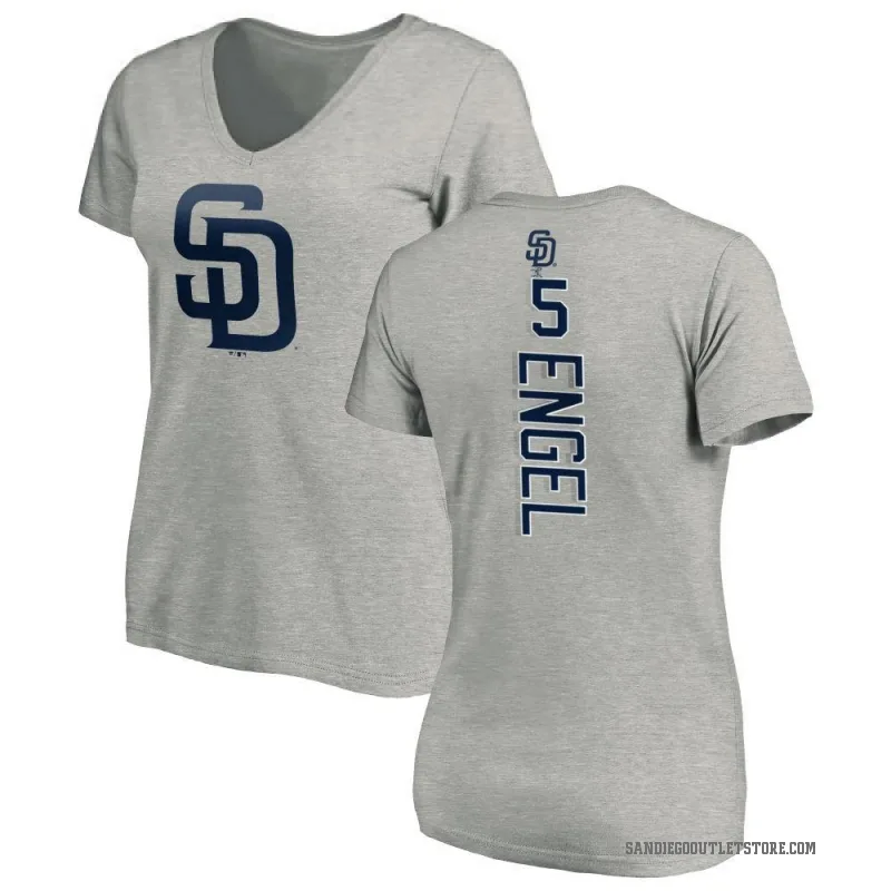 Adam Engel Women's Ash San Diego Padres Backer Slim Fit T-Shirt -