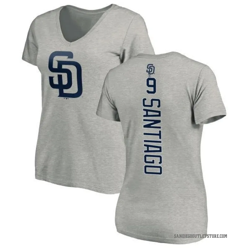 Benito Santiago Women's Ash San Diego Padres Backer Slim Fit T-Shirt -