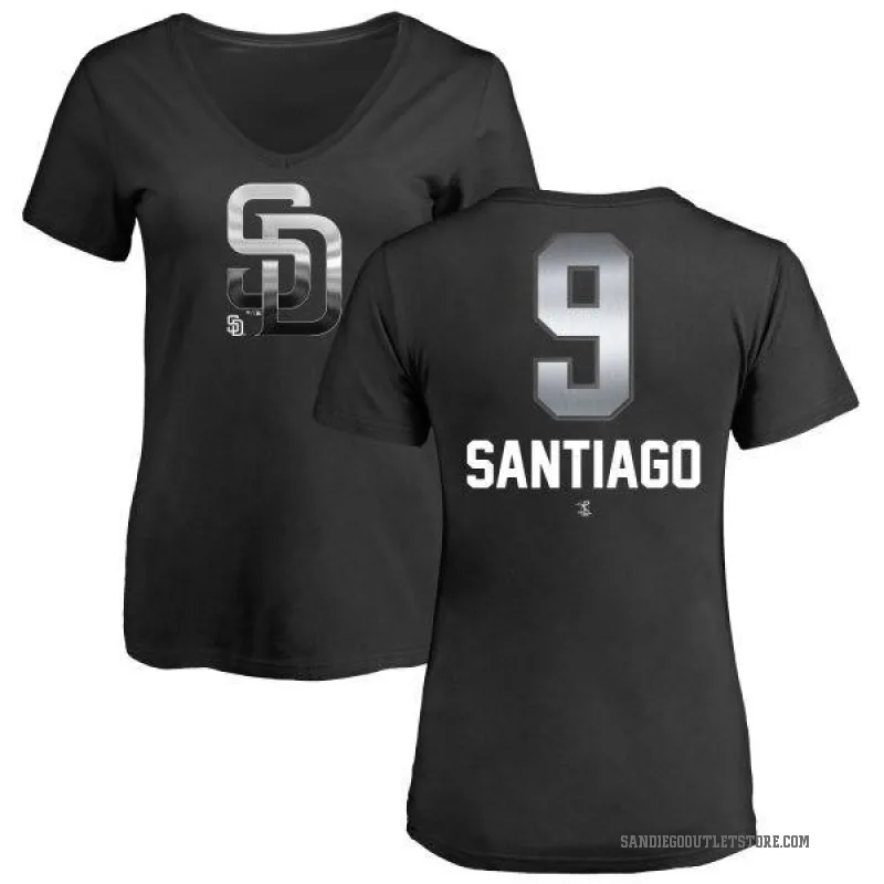 Benito Santiago Women's Black San Diego Padres Midnight Mascot V-Neck T-Shirt -