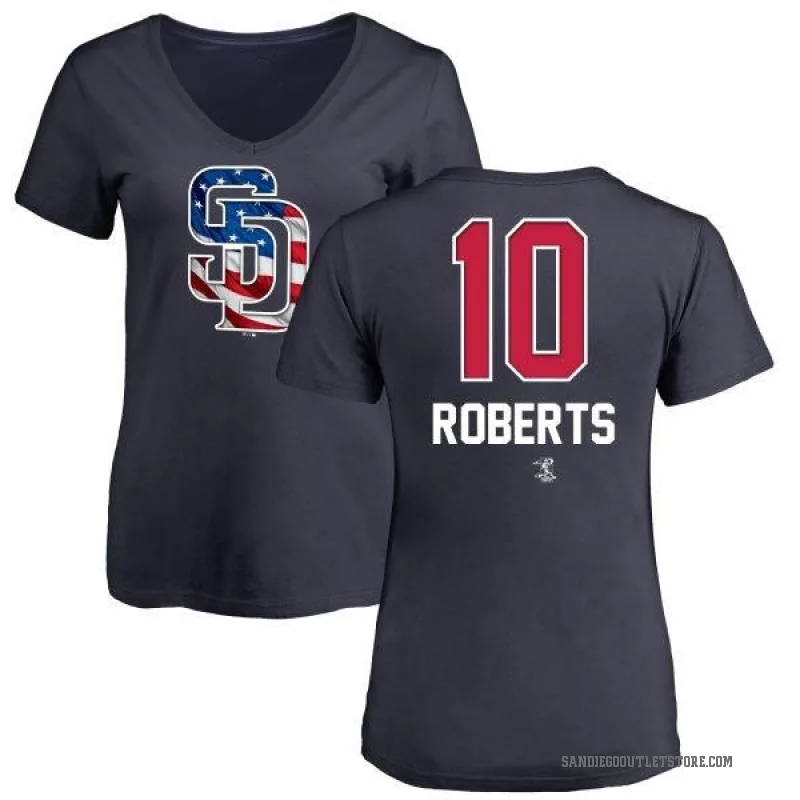 Bip Roberts Women's Navy San Diego Padres Name and Number Banner Wave V-Neck T-Shirt -