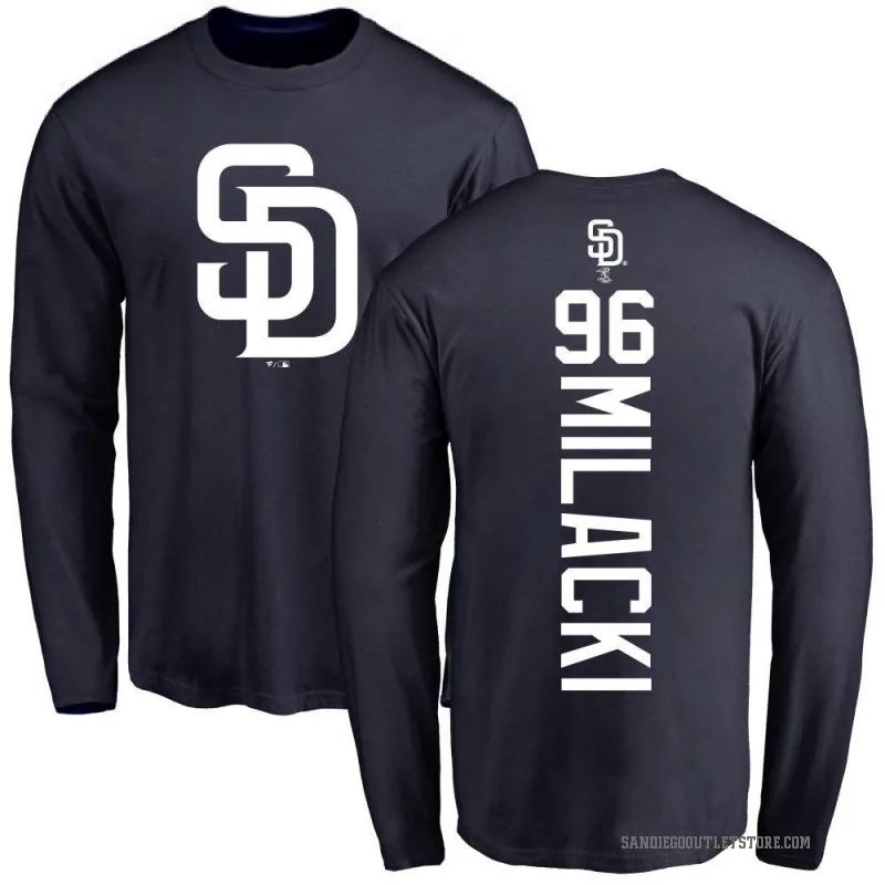 Bobby Milacki Men's Navy San Diego Padres Backer Long Sleeve T-Shirt -
