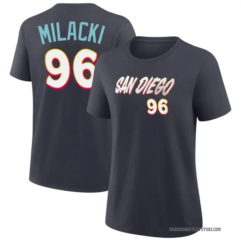 Bobby Milacki Women's Navy San Diego Padres 2026 City Connect T-Shirt