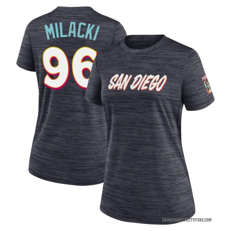 Bobby Milacki Women's San Diego Padres Obsidian 2026 City Connect Game Day Velocity T-Shirt