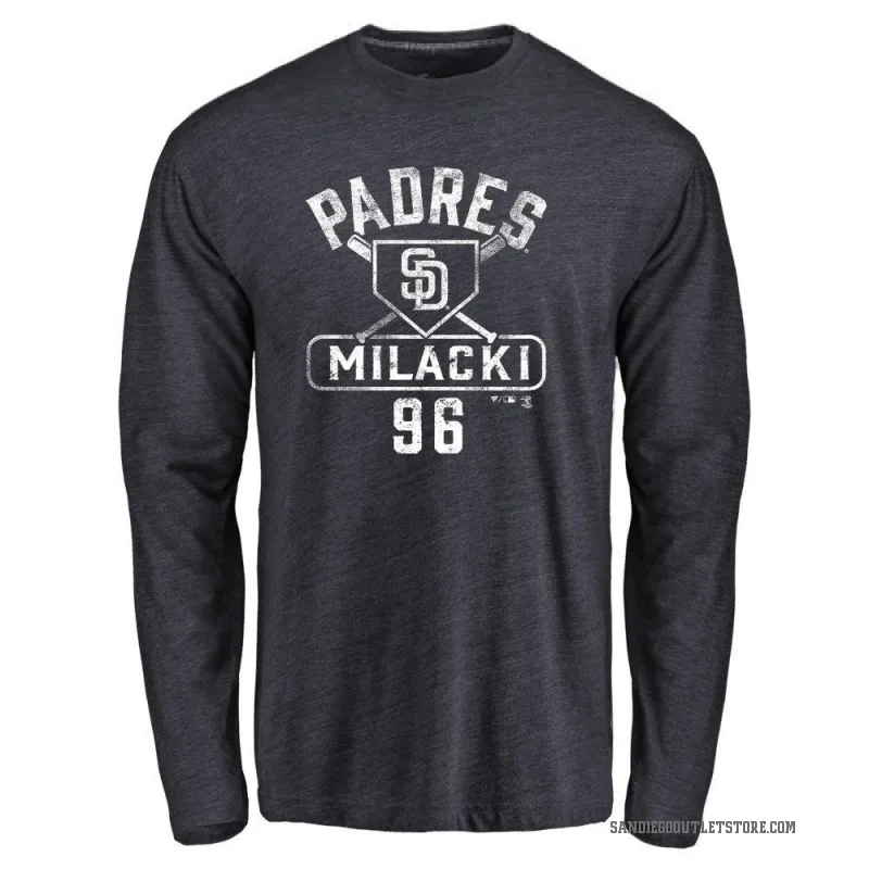 Bobby Milacki Youth Navy San Diego Padres Base Runner Long Sleeve T-Shirt -