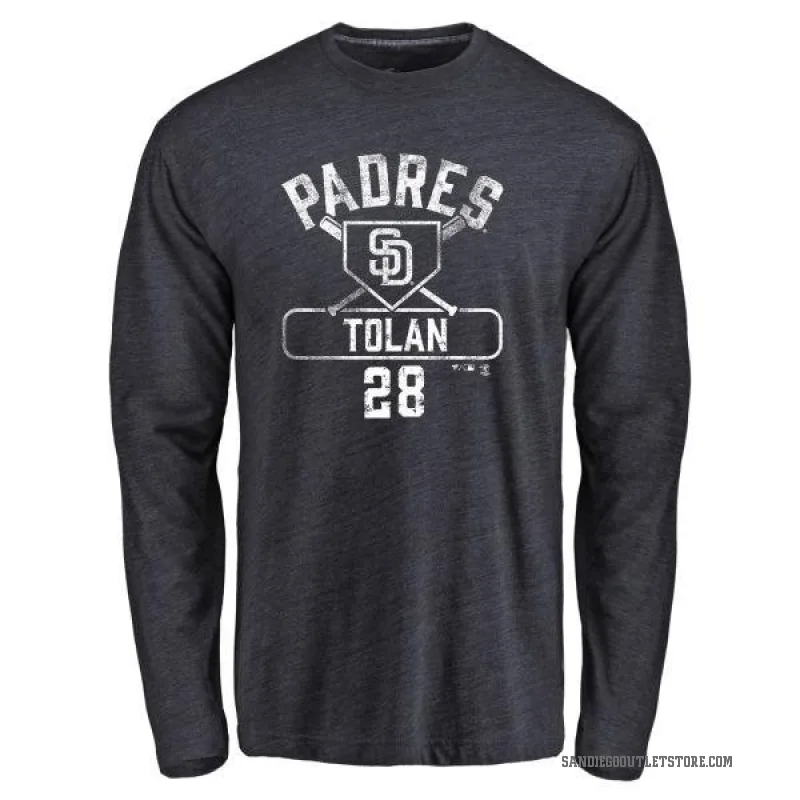 Bobby Tolan Men's Navy San Diego Padres Base Runner Long Sleeve T-Shirt -