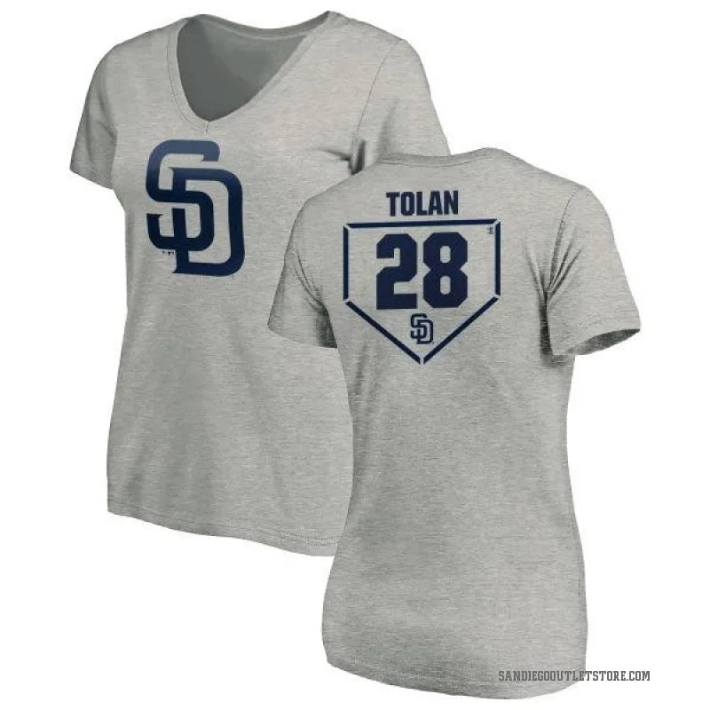 Bobby Tolan Women's Gray San Diego Padres RBI Slim Fit V-Neck T-Shirt - Heathered