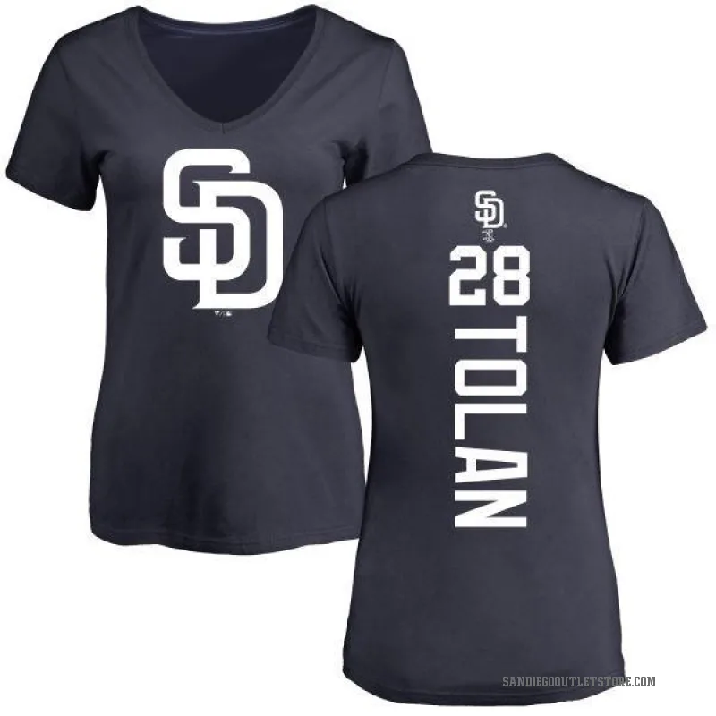 Bobby Tolan Women's Navy San Diego Padres Backer Slim Fit T-Shirt -