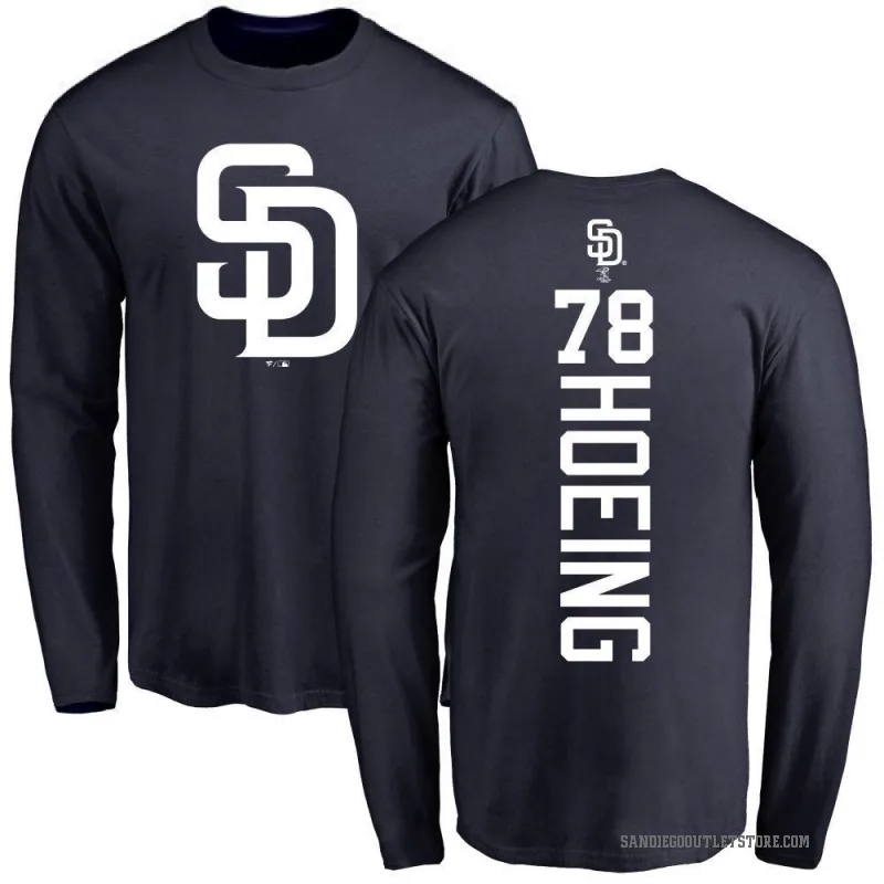 Bryan Hoeing Men's Navy San Diego Padres Backer Long Sleeve T-Shirt -