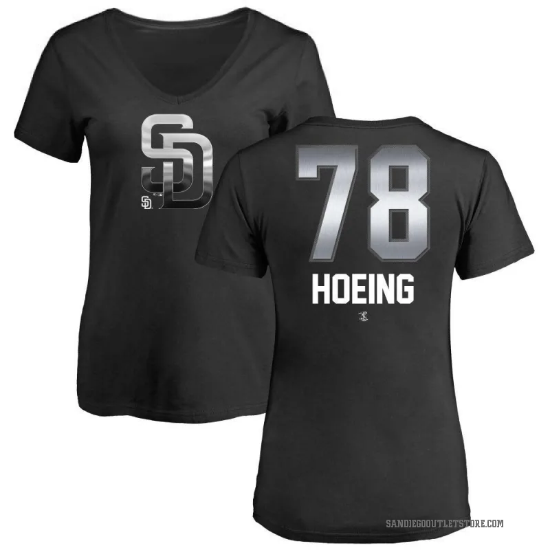 Bryan Hoeing Women's Black San Diego Padres Midnight Mascot V-Neck T-Shirt -