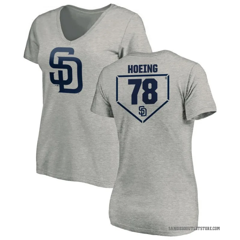 Bryan Hoeing Women's Gray San Diego Padres RBI Slim Fit V-Neck T-Shirt - Heathered