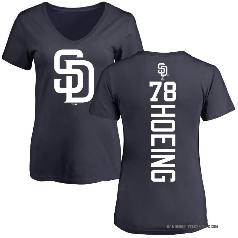 Bryan Hoeing Women's Navy San Diego Padres Backer Slim Fit T-Shirt -