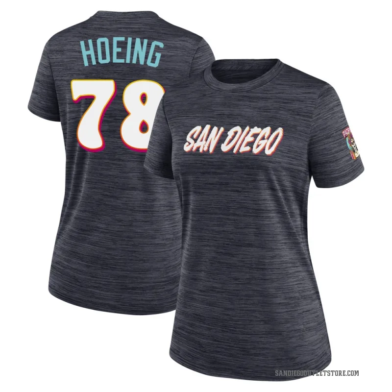 Bryan Hoeing Women's San Diego Padres Obsidian 2026 City Connect Game Day Velocity T-Shirt