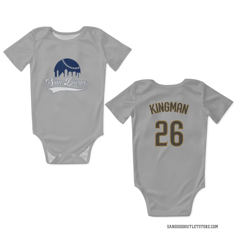 Dave Kingman  White/Brown San Diego Padres  Newborn & Infant Bodysuit