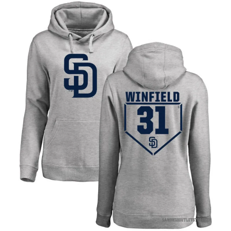 Dave Winfield Women's Gray San Diego Padres Branded RBI Pullover Hoodie - Heathered