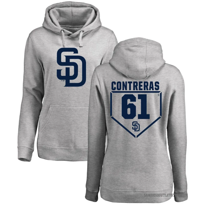 Efrain Contreras Women's Gray San Diego Padres Branded RBI Pullover Hoodie - Heathered