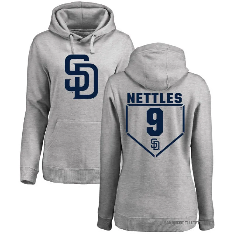 Graig Nettles Women's Gray San Diego Padres Branded RBI Pullover Hoodie - Heathered
