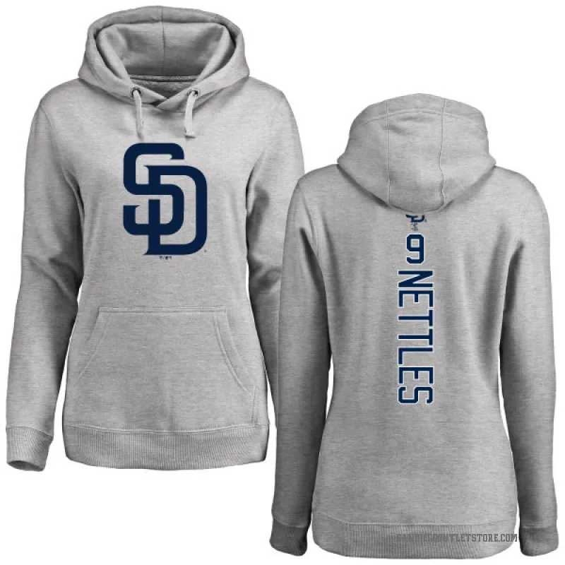 Graig Nettles Women's San Diego Padres Ash Backer Pullover Hoodie