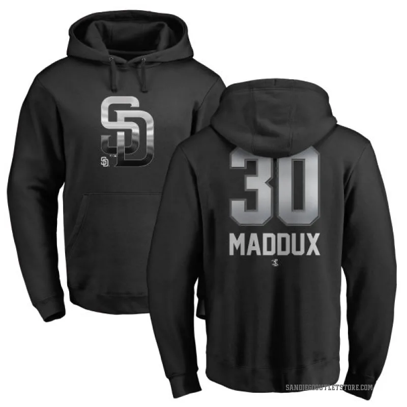 Greg Maddux Men's Black San Diego Padres Branded Midnight Mascot Pullover Hoodie -