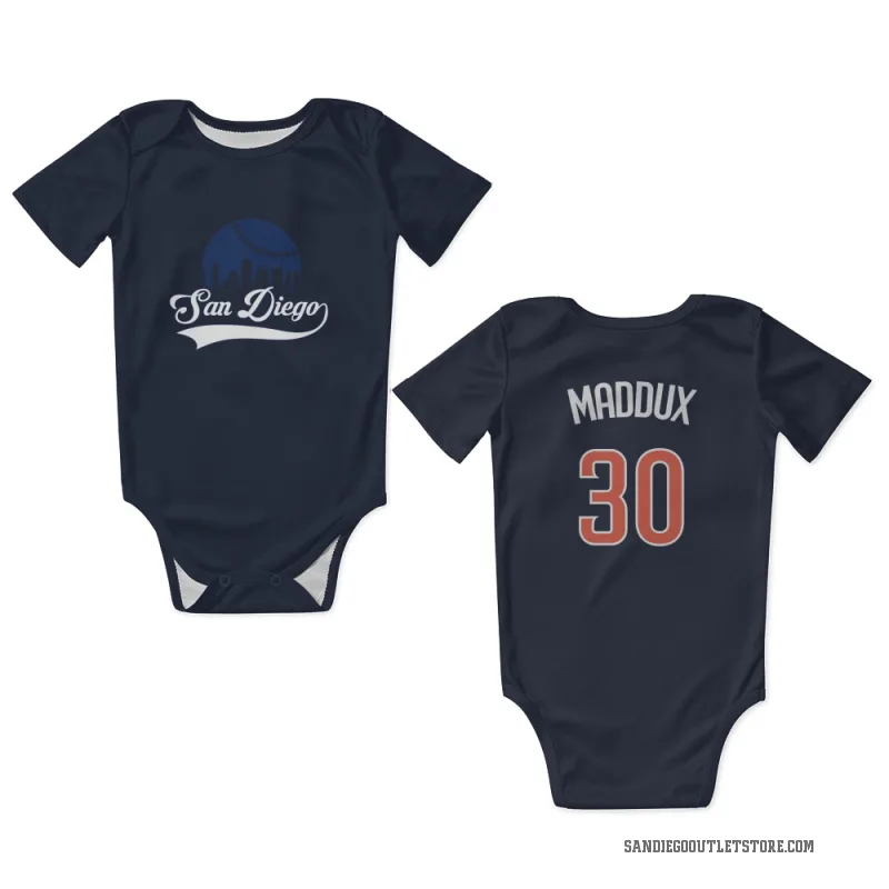 Greg Maddux  Navy San Diego Padres  Newborn & Infant Bodysuit