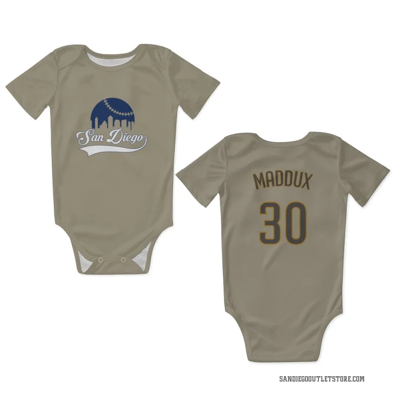 Greg Maddux  San Diego Padres   Tan Newborn & Infant Bodysuit