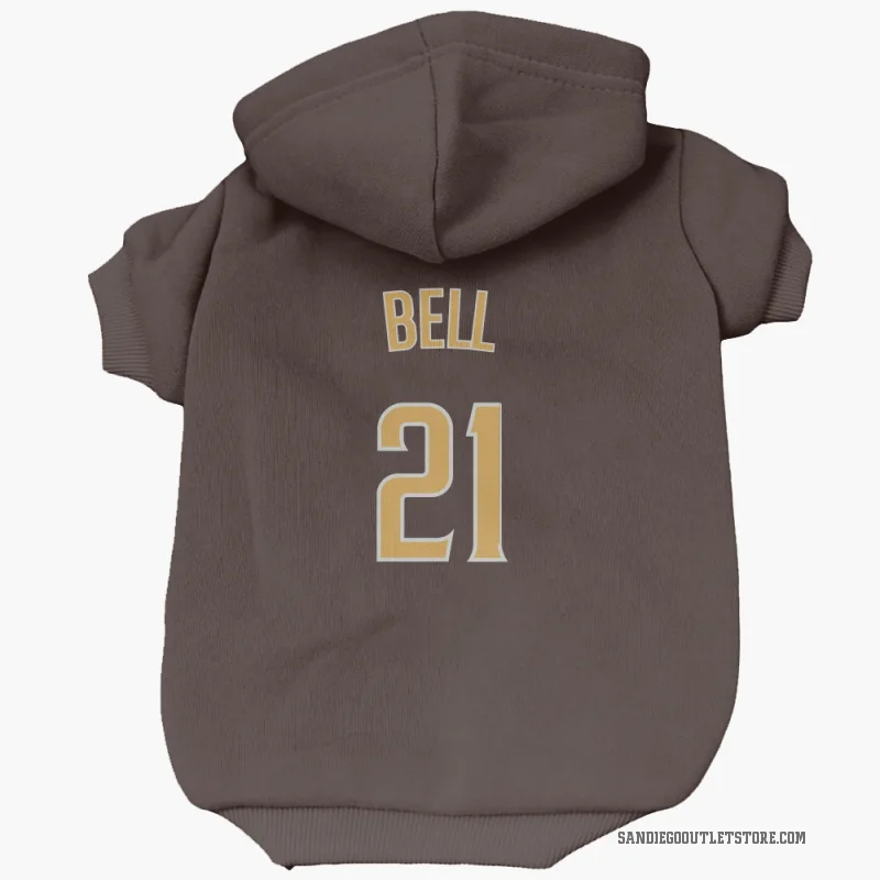 Heath Bell  Brown San Diego Padres  Cat & Dog Pet Hoodie