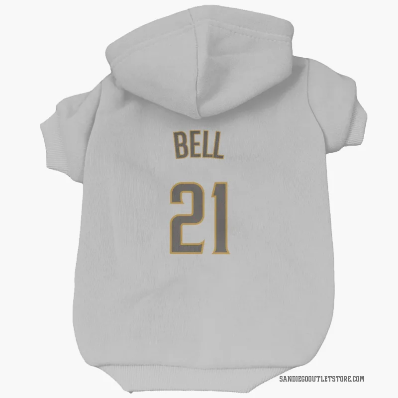Heath Bell  White/Brown San Diego Padres  Cat & Dog Pet Hoodie