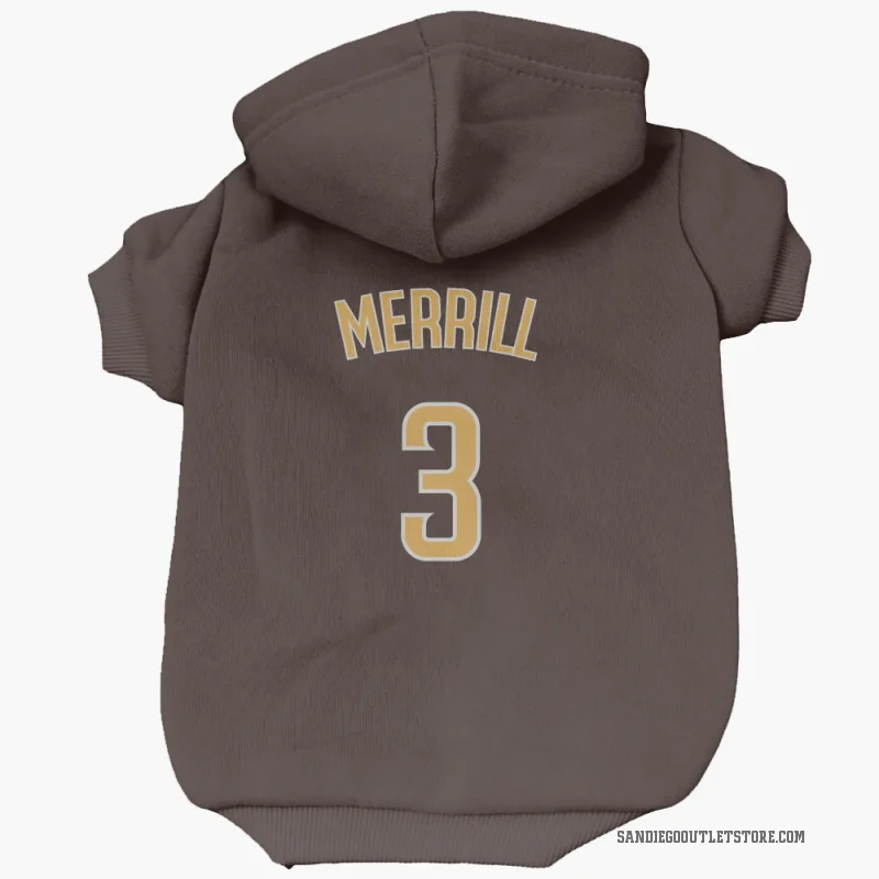 Jackson Merrill  Brown San Diego Padres  Cat & Dog Pet Hoodie