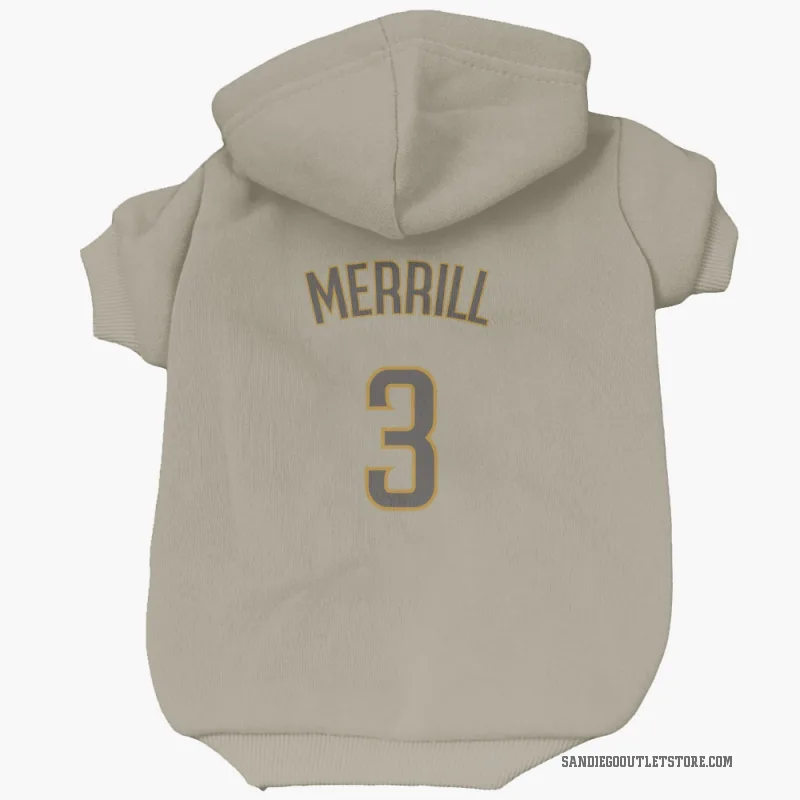 Jackson Merrill  San Diego Padres   Tan Cat & Dog Pet Hoodie