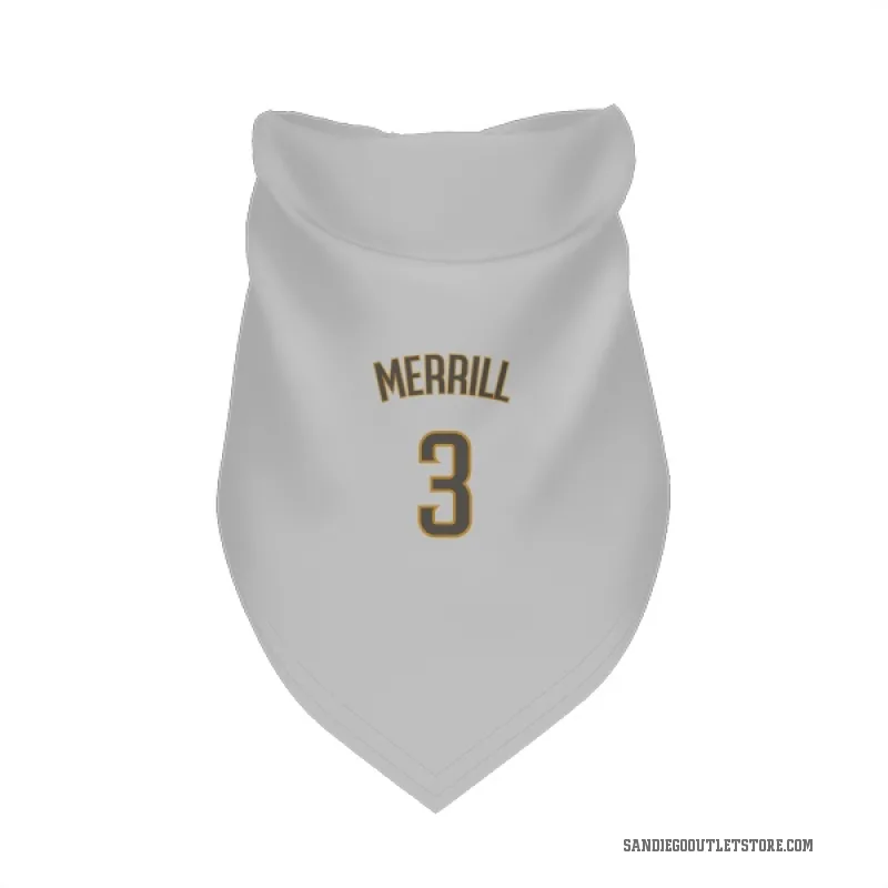 Jackson Merrill  White/Brown San Diego Padres  Cat & Dog Pet Bandana