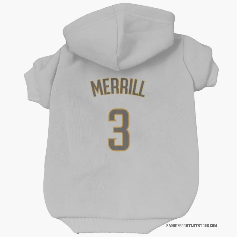 Jackson Merrill  White/Brown San Diego Padres  Cat & Dog Pet Hoodie