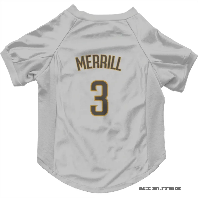 Jackson Merrill  White/Brown San Diego Padres  Cat & Dog Pet Jersey
