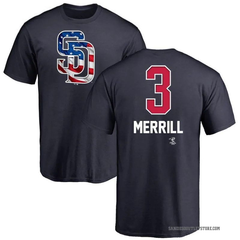 Jackson Merrill Youth Navy San Diego Padres Name and Number Banner Wave T-Shirt -