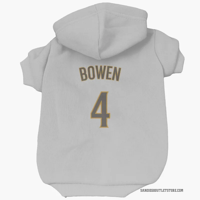 Jase Bowen  White/Brown San Diego Padres  Cat & Dog Pet Hoodie
