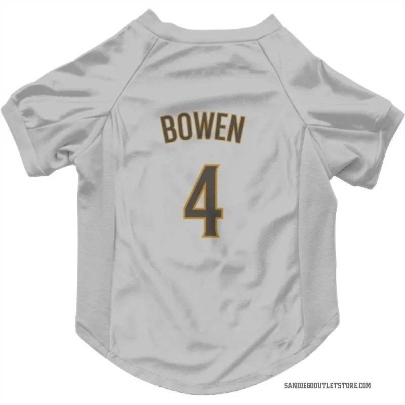 Jase Bowen  White/Brown San Diego Padres  Cat & Dog Pet Jersey