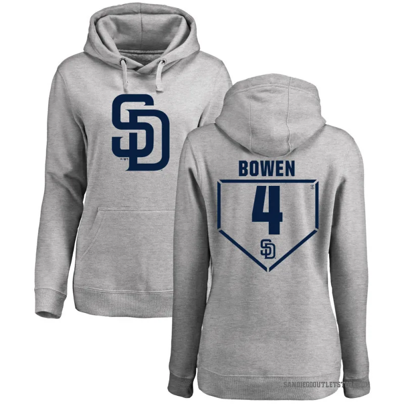 Jase Bowen Women's Gray San Diego Padres Branded RBI Pullover Hoodie - Heathered