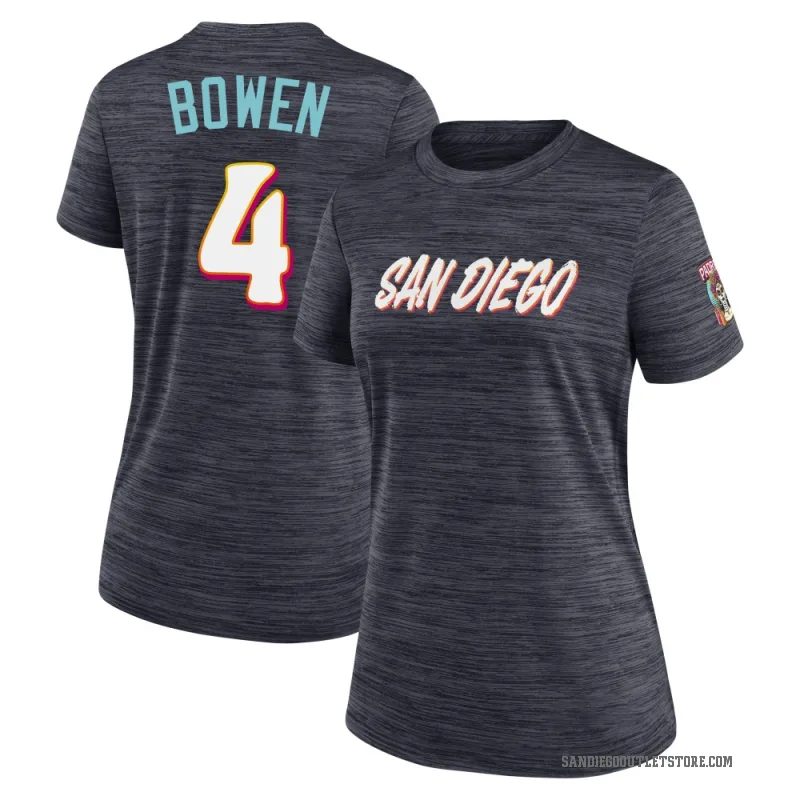 Jase Bowen Women's San Diego Padres Obsidian 2026 City Connect Game Day Velocity T-Shirt