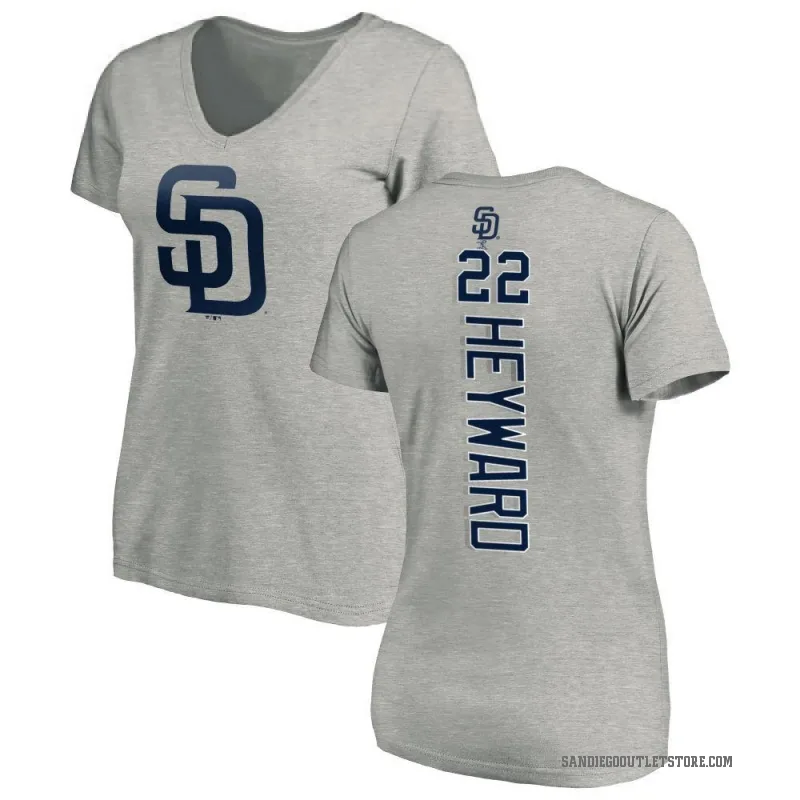 Jason Heyward Women's Ash San Diego Padres Backer Slim Fit T-Shirt -