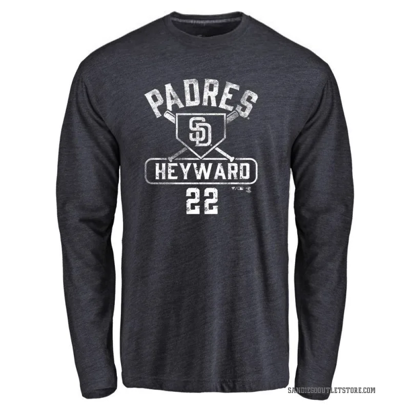 Jason Heyward Youth Navy San Diego Padres Base Runner Long Sleeve T-Shirt -