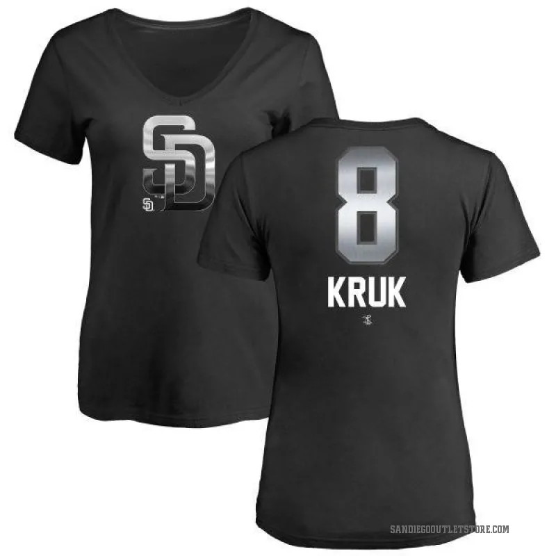 John Kruk Women's Black San Diego Padres Midnight Mascot V-Neck T-Shirt -