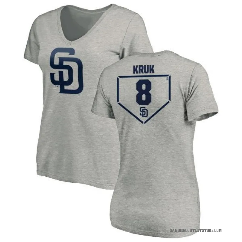 John Kruk Women's Gray San Diego Padres RBI Slim Fit V-Neck T-Shirt - Heathered