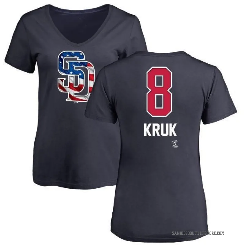 John Kruk Women's Navy San Diego Padres Name and Number Banner Wave V-Neck T-Shirt -