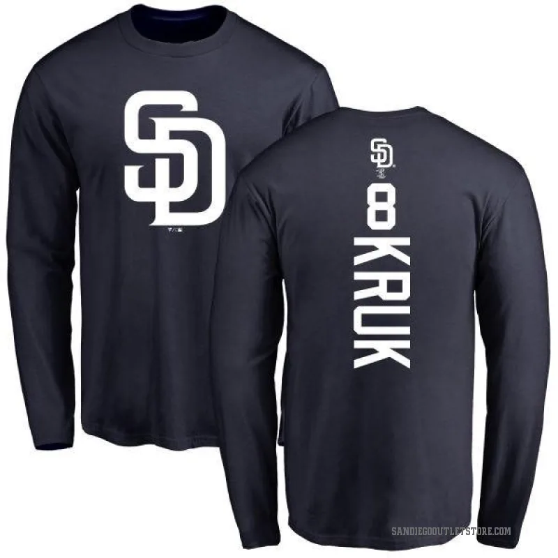 John Kruk Youth Navy San Diego Padres Backer Long Sleeve T-Shirt -