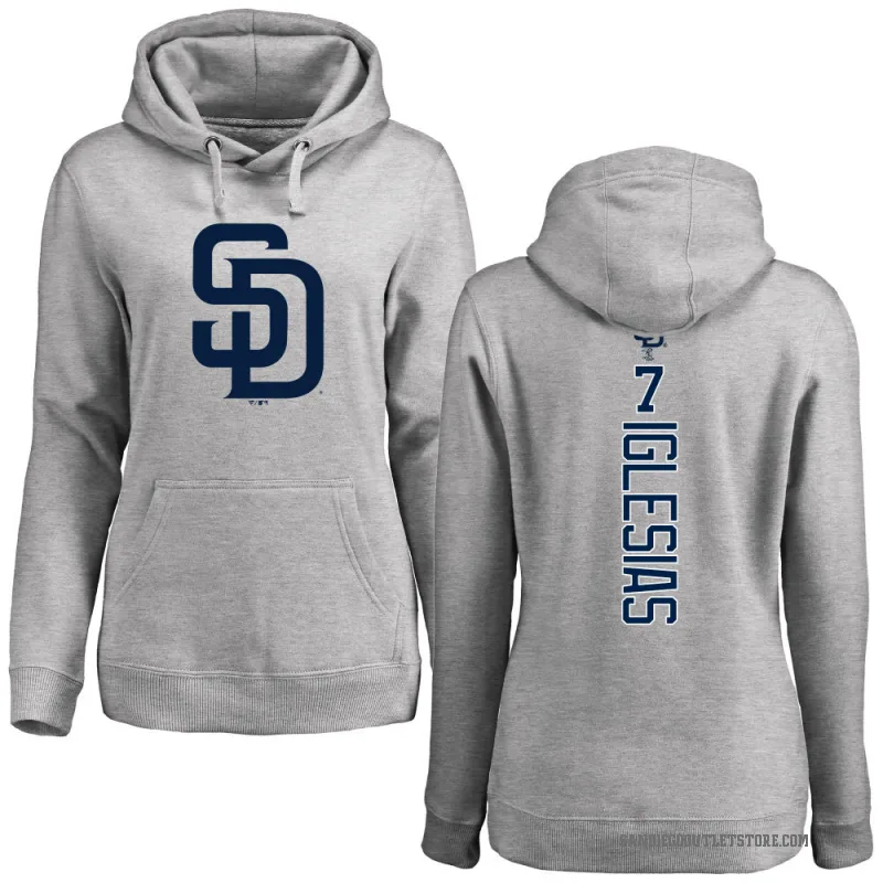 Jose Iglesias Women's San Diego Padres Ash Backer Pullover Hoodie