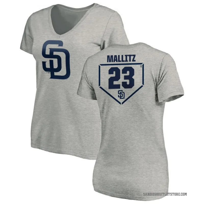 Josh Mallitz Women's Gray San Diego Padres RBI Slim Fit V-Neck T-Shirt - Heathered