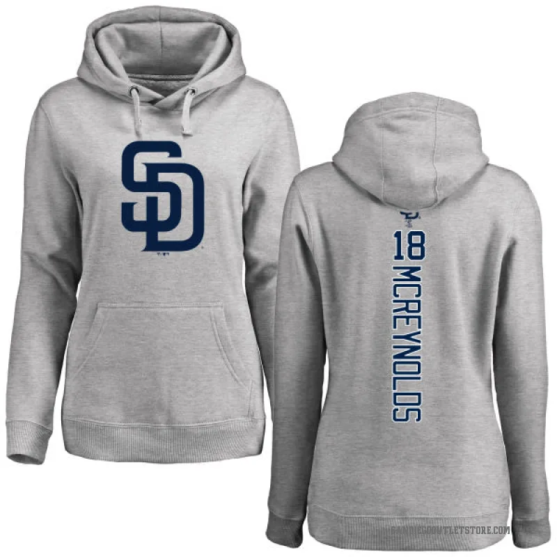 Kevin Mcreynolds Women's San Diego Padres Ash Backer Pullover Hoodie