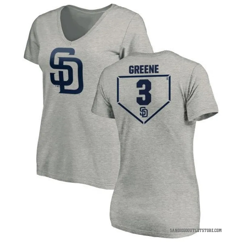 Khalil Greene Women's Green San Diego Padres RBI Slim Fit V-Neck T-Shirt - Heathered Gray
