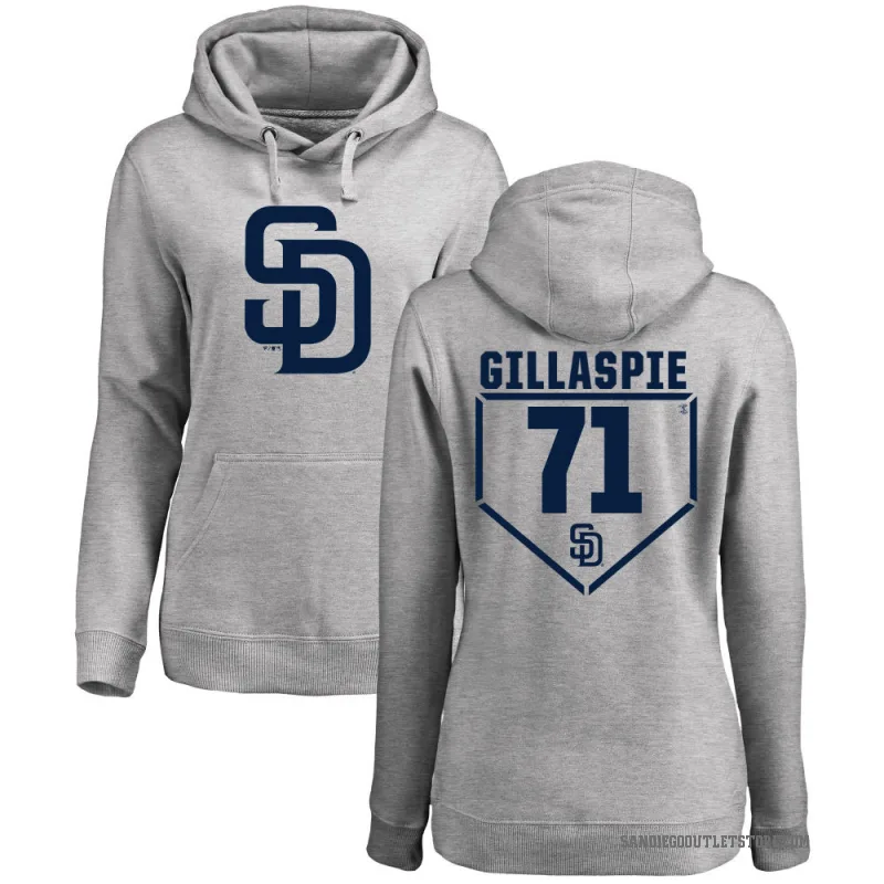 Logan Gillaspie Women's Gray San Diego Padres Branded RBI Pullover Hoodie - Heathered