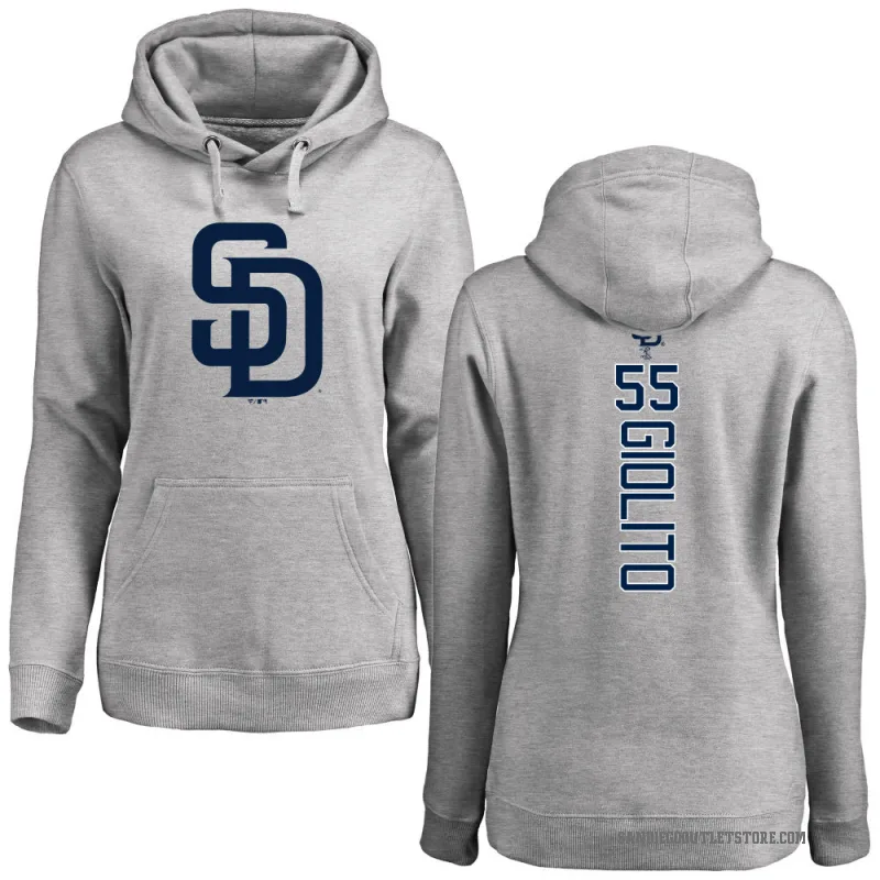 Lucas Giolito Women's San Diego Padres Ash Backer Pullover Hoodie
