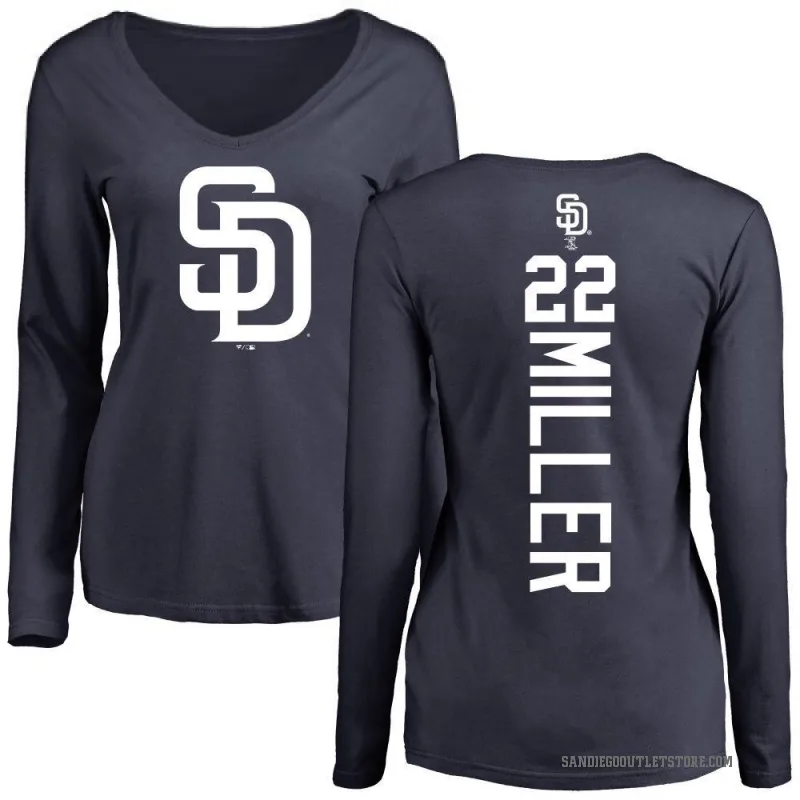 Mason Miller Women's Navy San Diego Padres Backer Slim Fit Long Sleeve T-Shirt -